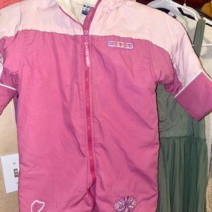 Pink hoodie baby snowsuit 12m
